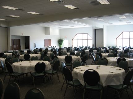 Shipshewana's Farmstead Inn Conference Center interior banquet room