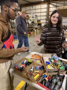 students attending live auction