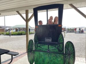 shipshewana flea market buggy mural selfie