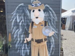 shipshewana flea market mural with Shippy the Prospector