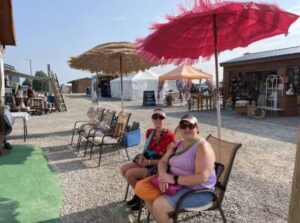 shoppers resting while shopping shipshewana flea market