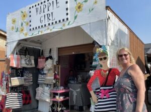 shipshewana flea market vendor smiling